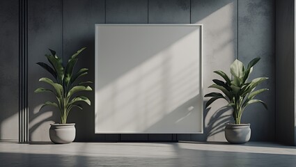 Blank square signboard mockup for promotions