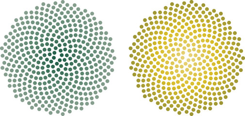 Abstract Sunflower Pattern with Gradient Dots and Particle Effect &ndash; Organic Circular Design