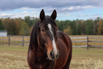 Naklejka premium horse in a field 