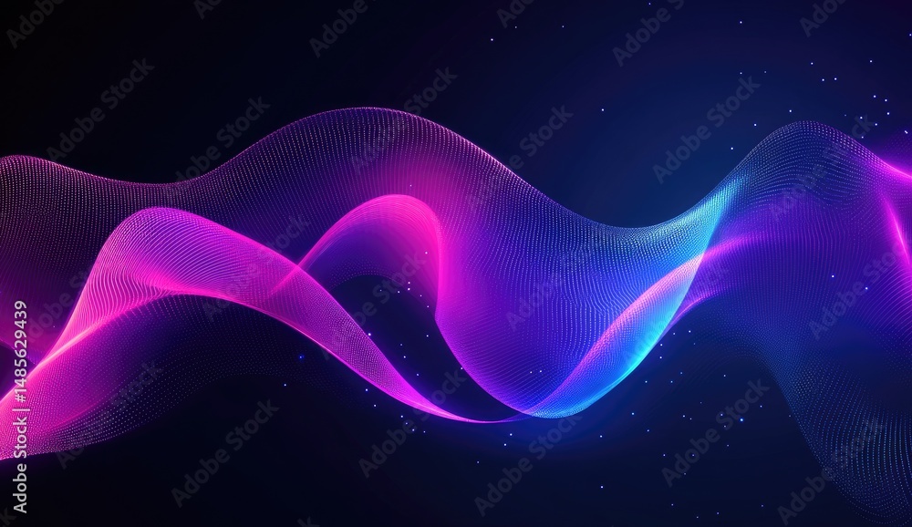 Fototapete abstract wave pattern with vibrant colors and subtle particles. fluid, dynamic lines create a sense 