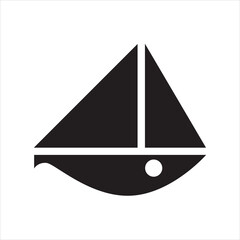 Fototapeta premium Logo boat combine with a fish and the flag in vector .