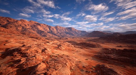 Desert mountain vista at sunrise