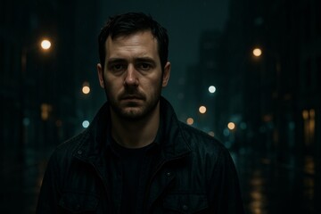 Fototapeta premium man in the dark