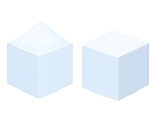 Fototapeta premium Granulated and cubed sugar; two forms of sweetener