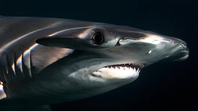 Shark portrait close up underwater marine life dangerous animal predator
