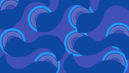 Abstract illustration design and geometric seamless pattern background with dominant blue gradient.