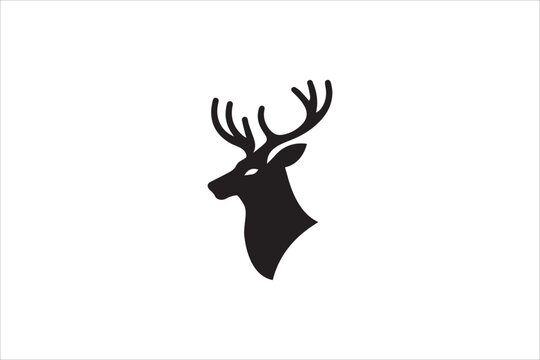 deer silhouette with a simple, understated design set against a white background