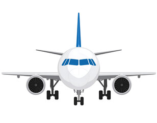 Naklejka premium Front view of a commercial passenger airplane