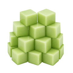 Obraz premium Refreshing Green Melon Cubes 