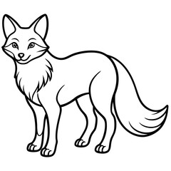 Minimalist Solar Fox Vector Line Art