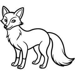 Minimalist Solar Fox Vector Line Art