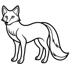 Minimalist Solar Fox Vector Line Art