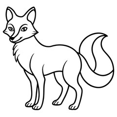 Minimalist Solar Fox Vector Line Art