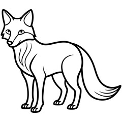 Minimalist Solar Fox Vector Line Art