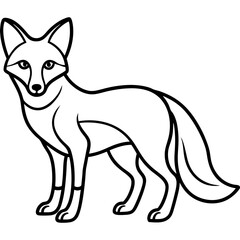 Minimalist Solar Fox Vector Line Art