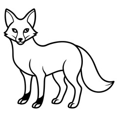 Minimalist Solar Fox Vector Line Art
