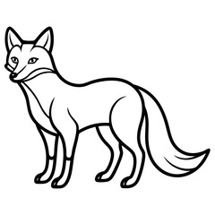Minimalist Solar Fox Vector Line Art