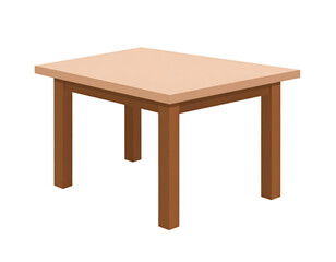Simple, light-brown wooden table with four legs