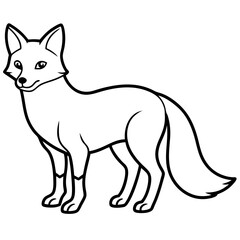 Minimalist Solar Fox Vector Line Art