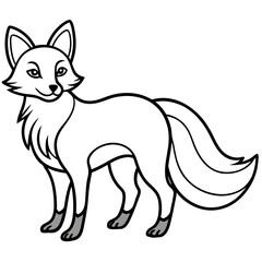 Minimalist Solar Fox Vector Line Art