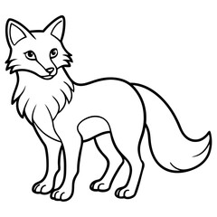 Minimalist Solar Fox Vector Line Art