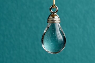 Water drop pendant with golden ring