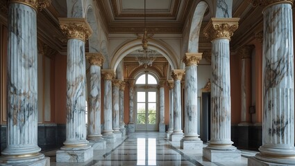 Exquisite marble pillars showcasing timeless architectural elegance