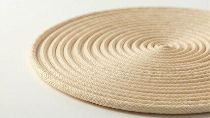 Naklejka premium Round Braided Jute Placemat On White