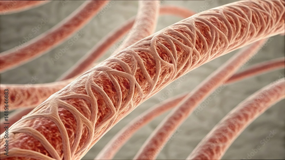 Poster realistic fiber structures under magnification in gigapixel quality