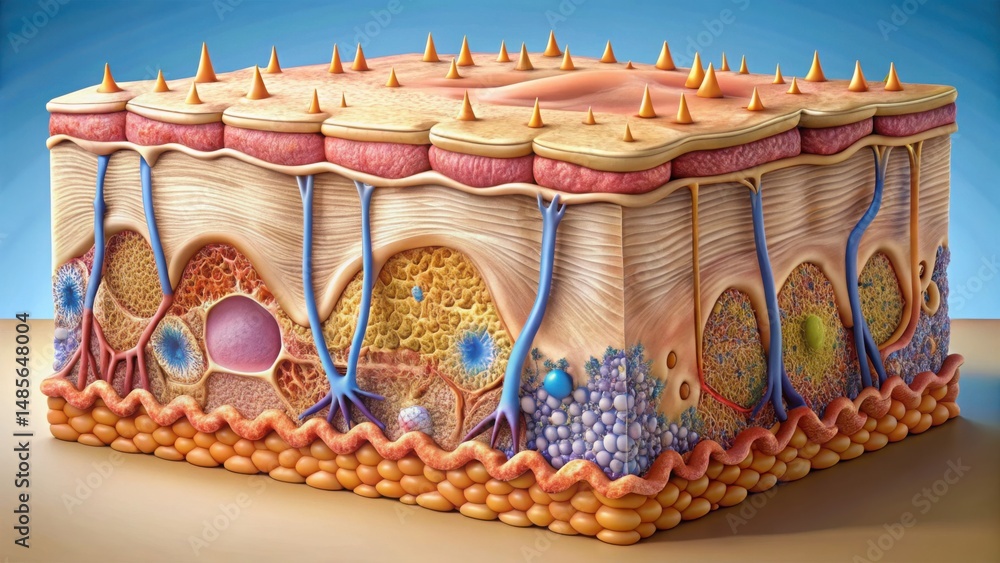 Poster Detailed Layer Structure of Engineered Epidermis in Realistic Style