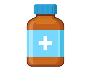 Obraz premium Medicine bottle with plus sign
