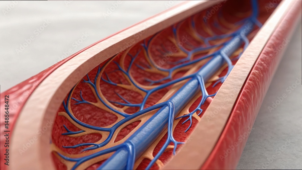 Poster detailed engineered vein system in realistic gigapixel quality