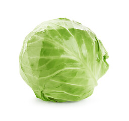 Fototapeta premium Whole fresh green cabbage isolated on white