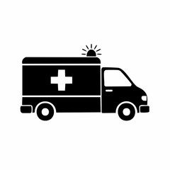 Fototapeta premium 緊急出動する救急車のベクターアイコン