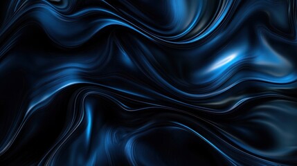 Fototapeta premium Abstract Swirling Blue Liquid: A Dark, Deep Blue Digital Art
