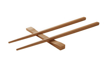 Wooden chopsticks isolated on transparent background for asian cuisine, restaurant menus, and cultural designs