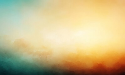 Fototapeta premium Abstract gradient background blending soft teal, yellow and orange hues with a dreamy and calming effect