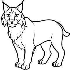 Arctic Lynx Outline Artwork