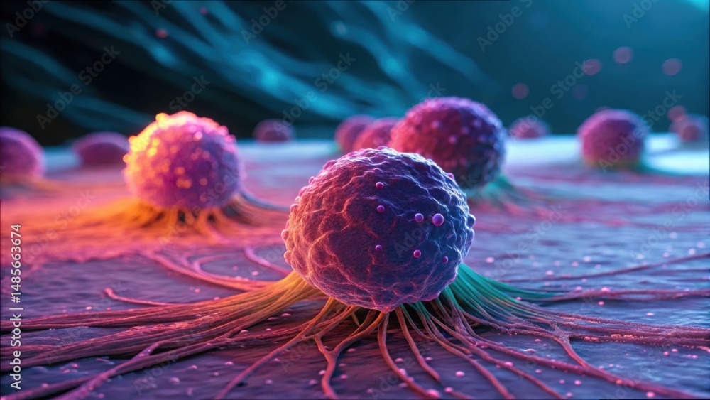 Aufkleber Cells Interacting with Nanofibers in a Macro Environment