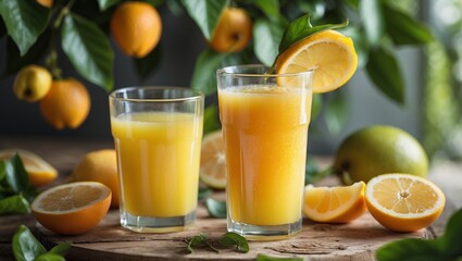 Fototapeta premium Squeezed to perfection fresh juice full of flavor