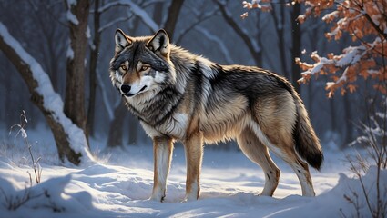 Obraz premium Stunning gray wolf artwork perfect for home decor