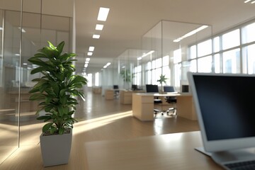 Modern open-plan office with natural light