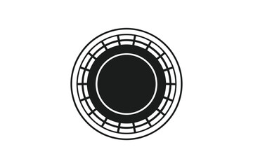 Oval shape design element geometric black and white