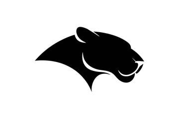 Black panther head silhouette vector illustration © Apon