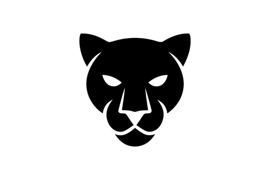 Black panther face logo design vector illustration