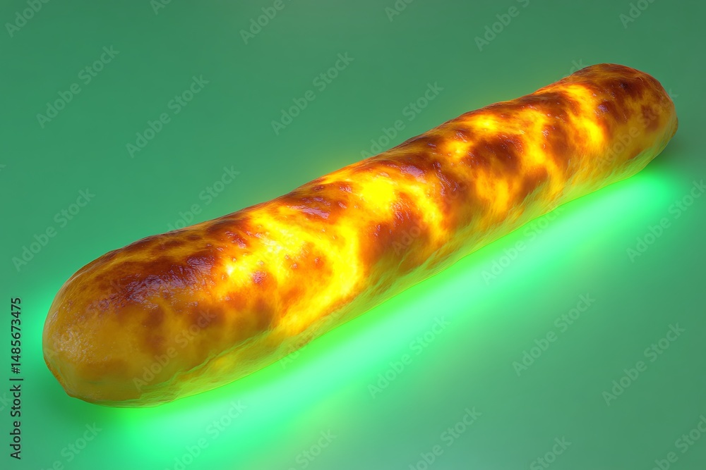Poster iridescent glow on elongated form object