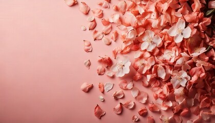 Obraz premium A natural scatter of dried cherry blossom petals over a muted pink-cream base background