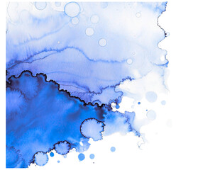 Obraz premium Blue Watercolor Abstract Art isolated PNG or JPEG Background