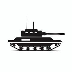 Fototapeta premium 戦車のベクターアイコン・軍用車両のシンプルデザイン