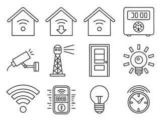 Set of vector icons for web design with business and finance symbols illustration